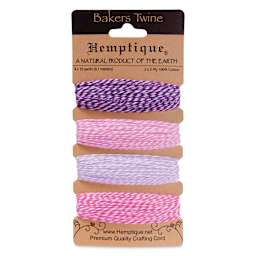 Hemptique Baker's Twine Card - 120 ft, Raspberry Sorbet