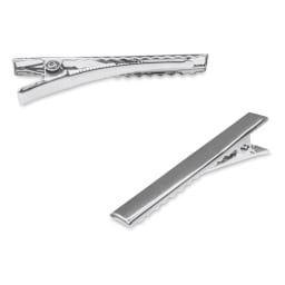 Craft Medley Metal Alligator Hair Clips - Silver, 1-3/5" - side of clip and top of clip