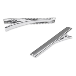 Craft Medley Metal Alligator Hair Clips - Silver, 2-1/5" - side of clip and top of clip