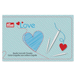 Prym Love Needle Card with Threader, front of the packaging