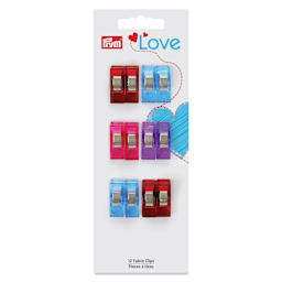 Prym Love Fabric Clips - Small, Set of 12 (Inside of packaging)
