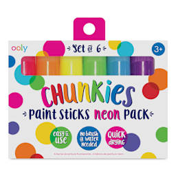 Ooly Chunkies Paint Sticks - Neon Pack, Set of 6