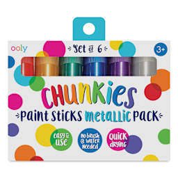 Ooly Chunkies Paint Sticks - Metallic Pack, Set of 6 