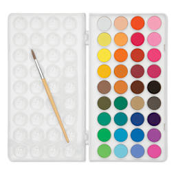 Ooly Lil’ Watercolor Paint Pods- Set of 36 (lid open with brush)