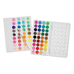 Ooly Lil’ Watercolor Paint Pods - Set of 36 (color swatches with brush)