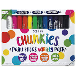 Ooly Chunkies Paint Sticks - Variety Pack, Set of 24, front of packaging