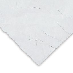 Black Ink Thai Unryu - White with Silver Thread, 25'' x 37''