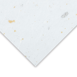 Black Ink Thai Unryu - White with Gold and Silver Speckle, 21'' x 31''