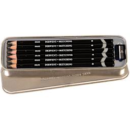 6-Pencil Tin Sets Derwent Sketching 6 Set - Peggable