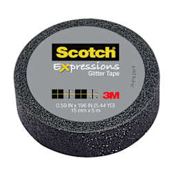 Scotch Expressions Glitter Tape, Black 