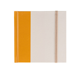 Hello, Artist! Hardbound Square Notebook, 60 Sheets, Yellow/Cream, 4.7" x 4.7", Blank