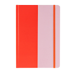 Hello, Artist! Hardbound A5 Notebook, 90 Sheets, Red/Pink, 5.7" x 8.2", Dot Grid