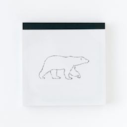 Green Flash Animal Square Memo Pad, Polar Bear