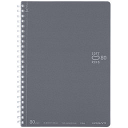 KOKUYO A5 Notebook, 80 Sheets, Dark Gray, , Ruled