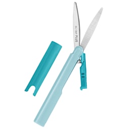 Plus Corporation Twiggy Curved Blade Pocket-Sized Scissors, Turquoise 