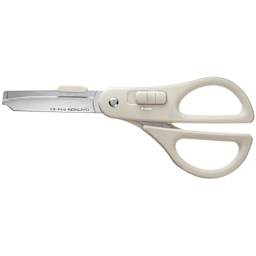 Kokuyo HAKO-AKE 2Way Scissors, Glueless Blade, Light Gray