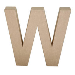 Paper Mache Letters & Numbers, W