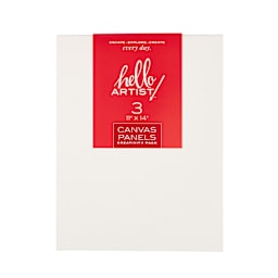 Hello, Artist! Canvas Panel, Pkg of 3, 11" x 14"