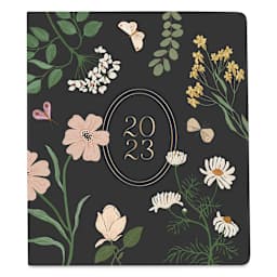 Fringe Studio 2023 Hardcover Planner, Botanica Dark (Front Cover)