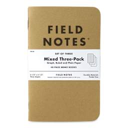 Field Notes Original Kraft 3-Pack Notebooks - Mixed, 3-1/2" x 5-1/2", 48 Pages, front cover