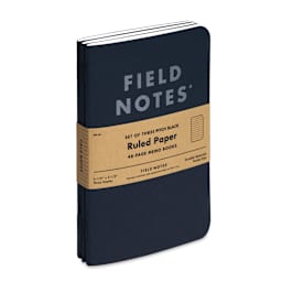 Field Notes Pitch Black 3-Pack Notebooks - Ruled, 3-1/2" x 5-1/2", 48 Pages