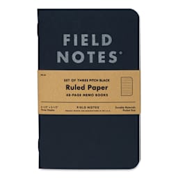Field Notes Pitch Black 3-Pack Notebooks - Ruled, 3-1/2" x 5-1/2", 48 Pages, front cover