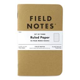 Field Notes Original Kraft 3-Pack Notebooks - Ruled, 3-1/2" x 5-1/2", 48 Pages, front cover