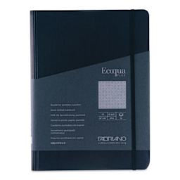 Fabriano Ecoqua Plus Hidden Spiral-Bound Notebook - Black, 8-1/4" x 5-4/5". Dot Grid, front cover