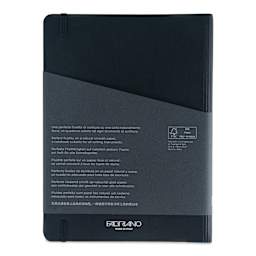 Fabriano Ecoqua Plus Hidden Spiral-Bound Notebook - Black, 8-1/4" x 5-4/5". Ruled, back cover