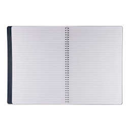 Fabriano Ecoqua Plus Hidden Spiral-Bound Notebook - Black, 11-7/10" x 8-1/4". Ruled, open
