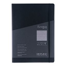 Fabriano Ecoqua Plus Hidden Spiral-Bound Notebook - Black, 11-7/10" x 8-1/4". Ruled, front cover