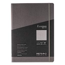 Fabriano Ecoqua Plus Hidden Spiral-Bound Notebook - Grey, 11-7/10" x 8-1/4", Dot Grid, front cover