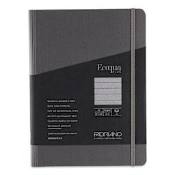 Fabriano Ecoqua Plus Hidden Spiral-Bound Notebook - Grey, 8-1/4" x 5-4/5", Ruled, front cover