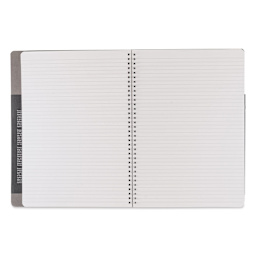 Fabriano Ecoqua Plus Hidden Spiral-Bound Notebook - Grey, 11-7/10" x 8-1/4". Ruled, open