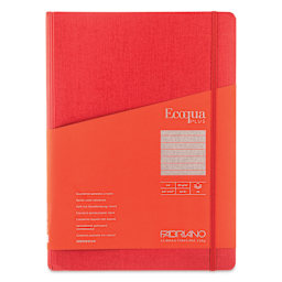 Fabriano Ecoqua Plus Hidden Spiral-Bound Notebook - Red, 11-7/10" x 8-1/4", Ruled, front cover
