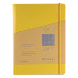 Fabriano Ecoqua Plus Hidden Spiral-Bound Notebook - Yellow, 8-1/4" x 5-4/5", Dot Grid, front cover