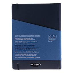 Fabriano Ecoqua Plus Hidden Spiral-Bound Notebook - Navy, 8-1/4" x 5-4/5", Dot Grid, back cover
