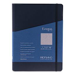 Fabriano Ecoqua Plus Hidden Spiral-Bound Notebook - Navy, 8-1/4" x 5-4/5", Dot Grid, front cover