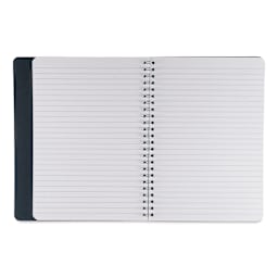 Fabriano Ecoqua Plus Hidden Spiral-Bound Notebook - Navy, 8-1/4" x 5-4/5", Ruled, open