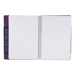 Fabriano Ecoqua Plus Hidden Spiral-Bound Notebook - Wine, 8-1/4" x 5-4/5", Dot Grid, open