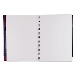 Fabriano Ecoqua Plus Hidden Spiral-Bound Notebook - Wine, 11-7/10" x 8-1/4", Dot Grid, open