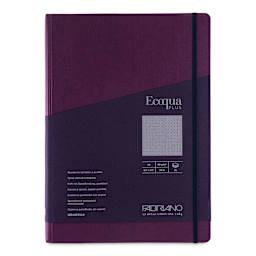 Fabriano Ecoqua Plus Hidden Spiral-Bound Notebook - Wine, 11-7/10" x 8-1/4", Dot Grid, front cover