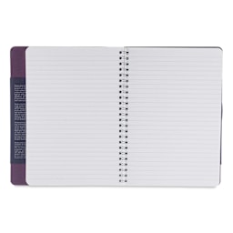 Fabriano Ecoqua Plus Hidden Spiral-Bound Notebook - Wine, 8-1/4" x 5-4/5", Ruled, open