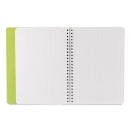 Fabriano Ecoqua Plus Hidden Spiral-Bound Notebook - Lime, 8-1/4" x 5-4/5", Dot Grid, open