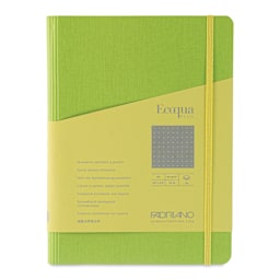 Fabriano Ecoqua Plus Hidden Spiral-Bound Notebook - Lime, 8-1/4" x 5-4/5", Dot Grid, front cover
