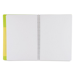 Fabriano Ecoqua Plus Hidden Spiral-Bound Notebook - Lime, 11-7/10" x 8-1/4", Dot Grid, open