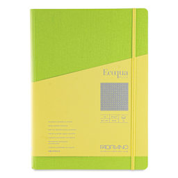 Fabriano Ecoqua Plus Hidden Spiral-Bound Notebook - Lime, 11-7/10" x 8-1/4", Dot Grid, front cover