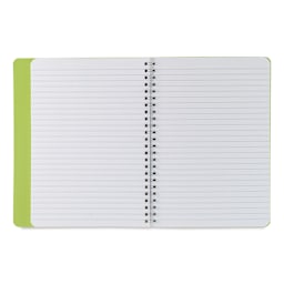 Fabriano Ecoqua Plus Hidden Spiral-Bound Notebook - Lime, 8-1/4" x 5-4/5", Ruled, open