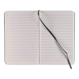 Fabriano Ispira Soft-Cover Notebook - Black, 3-1/2" x 5-1/2", Ruled, open