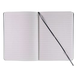 Fabriano Ispira Soft-Cover Notebook - Black, 5-4/5" x 8-1/4", Ruled, open